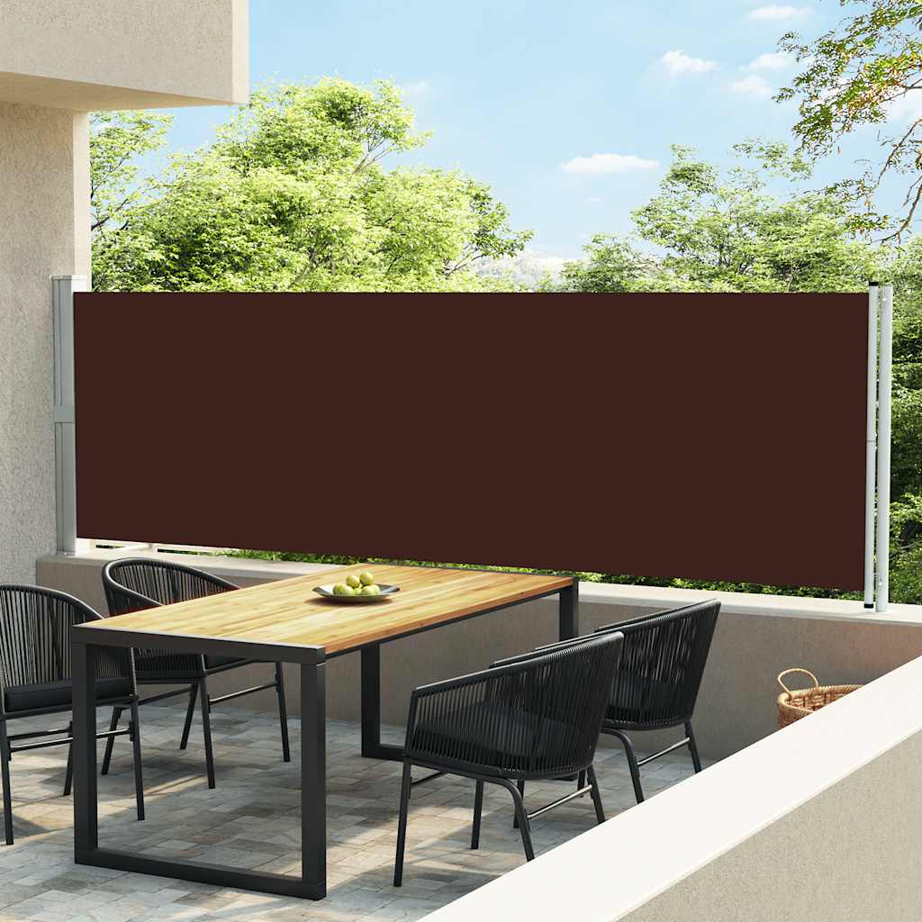 Vetonek Toldo lateral retráctil para patio marrón 140x600 cm