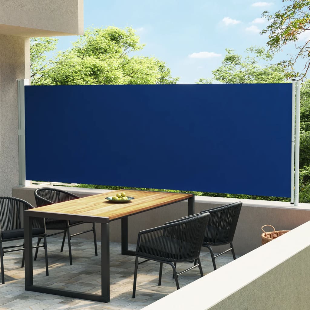 Vetonek Toldo lateral retráctil para patio azul 600x160 cm