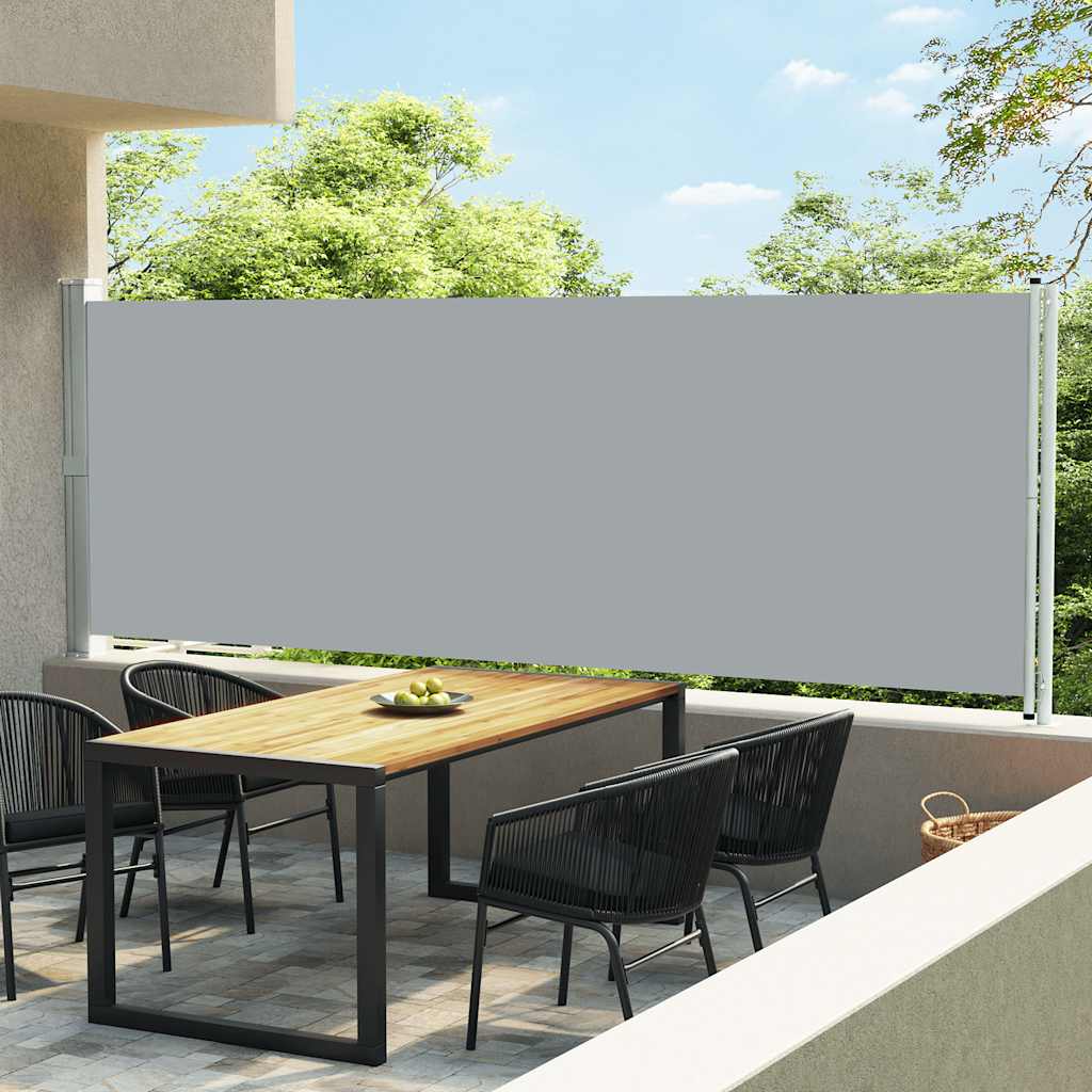 Vetonek Toldo lateral retráctil para patio gris 600x160 cm