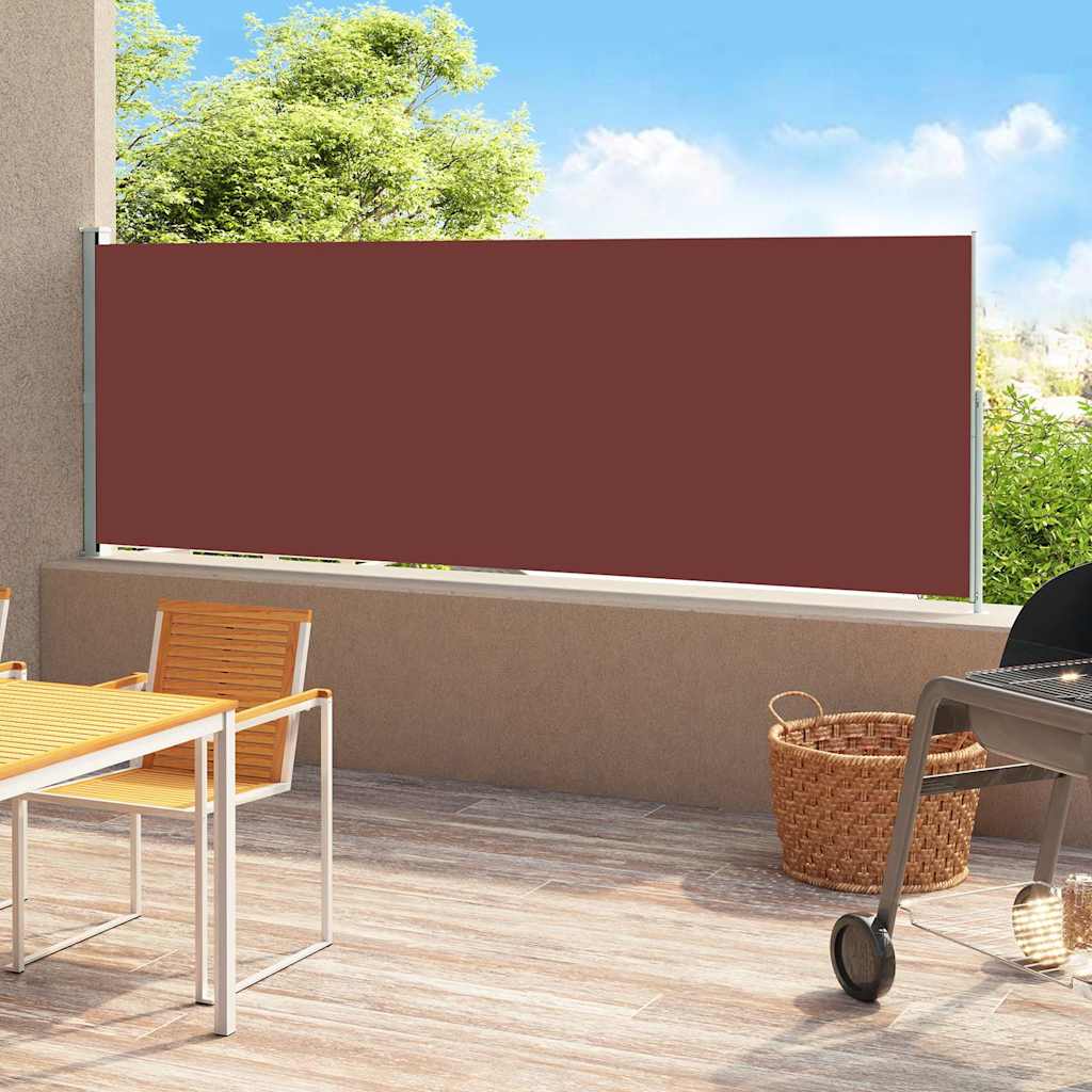 Vetonek Toldo lateral retráctil para patio marrón 180x500 cm