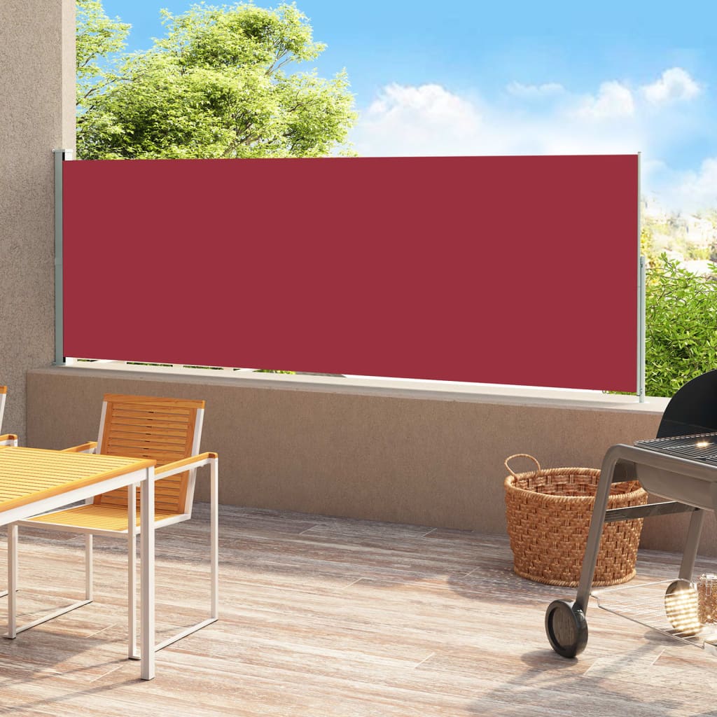 Vetonek Toldo lateral retráctil de jardín rojo 180x500 cm