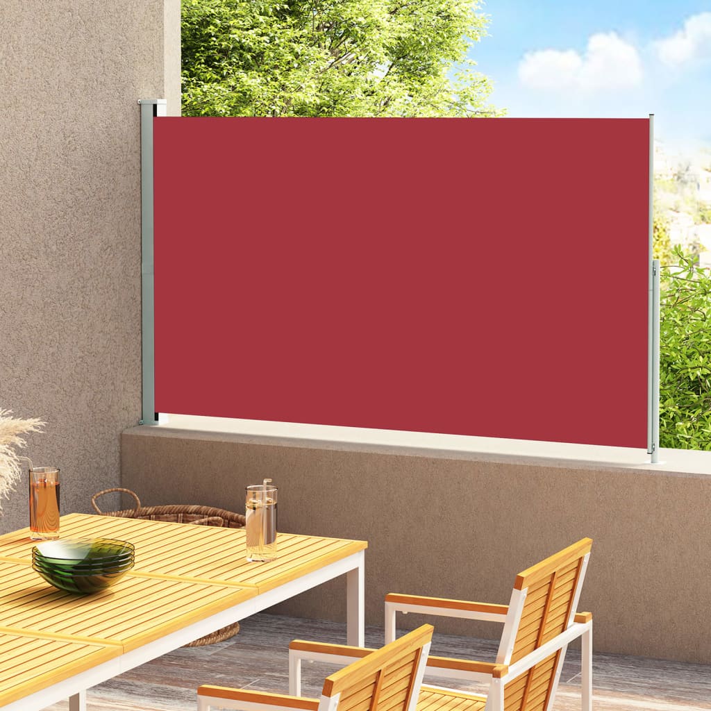 Vetonek Toldo lateral retráctil para patio rojo 200x300 cm