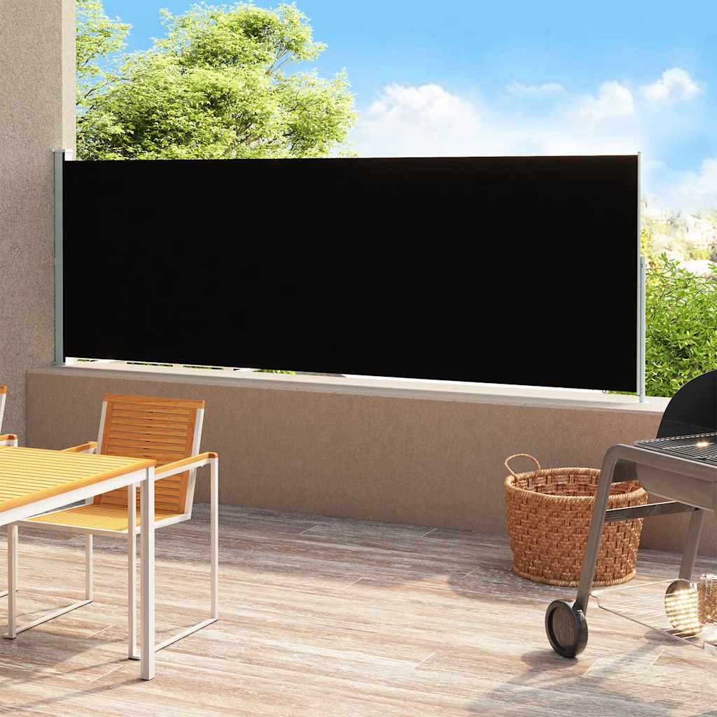 Vetonek Toldo lateral retráctil para patio negro 200x500 cm