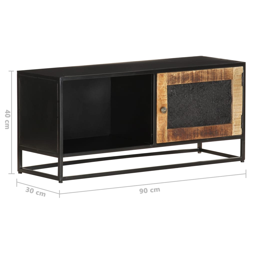 Mueble para TV de madera maciza de mango rugosa 90x30x40 cm vidaXL