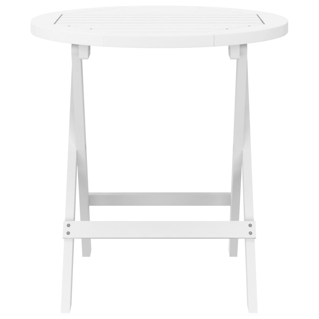 Folding garden table solid wood of white acacia Ø 46 cm