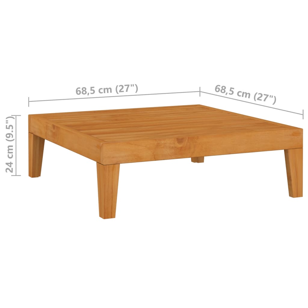 Mesa de jardín madera maciza de acacia 68,5x68,5x24 cm vidaXL