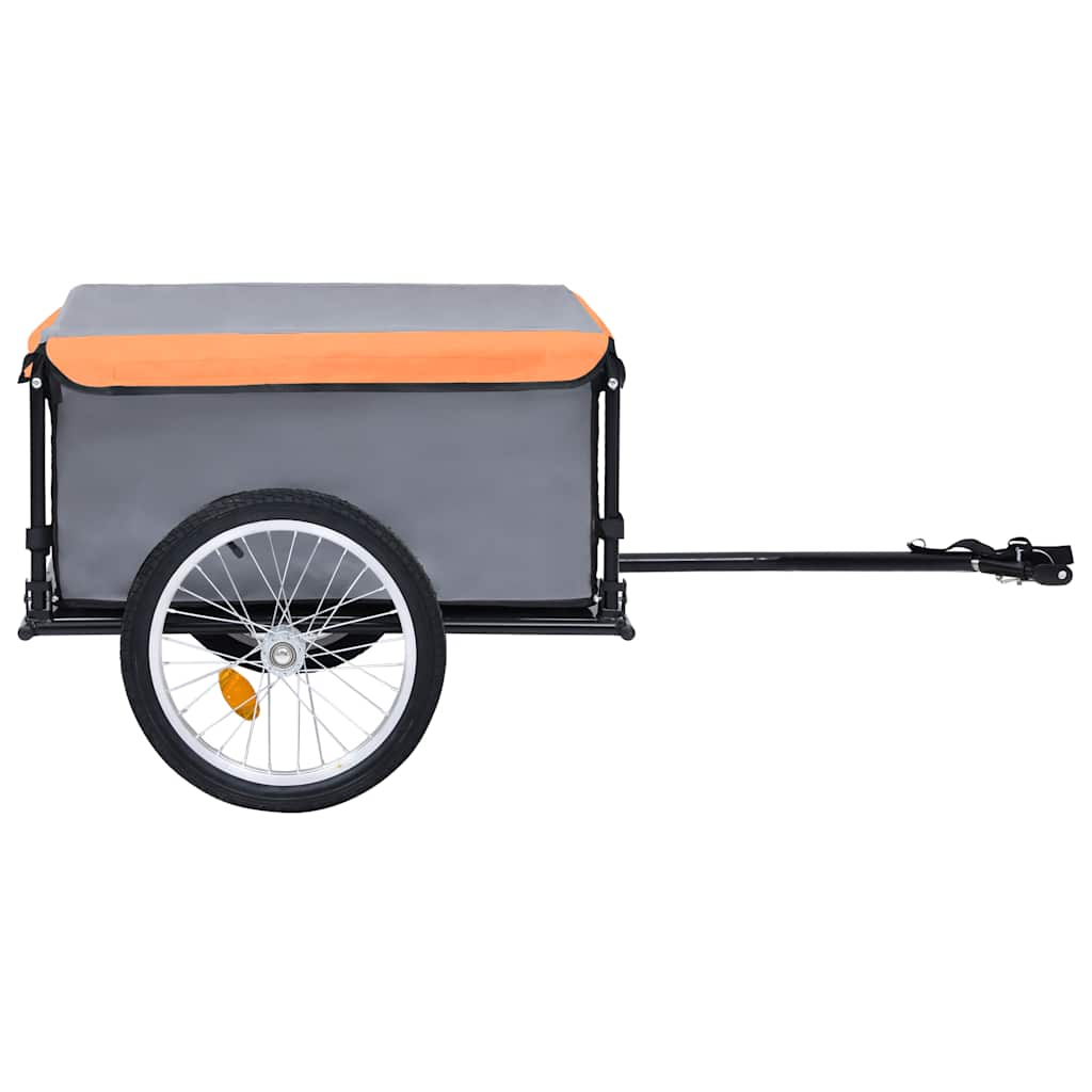 Gray and orange bicycle trailer 65 kg