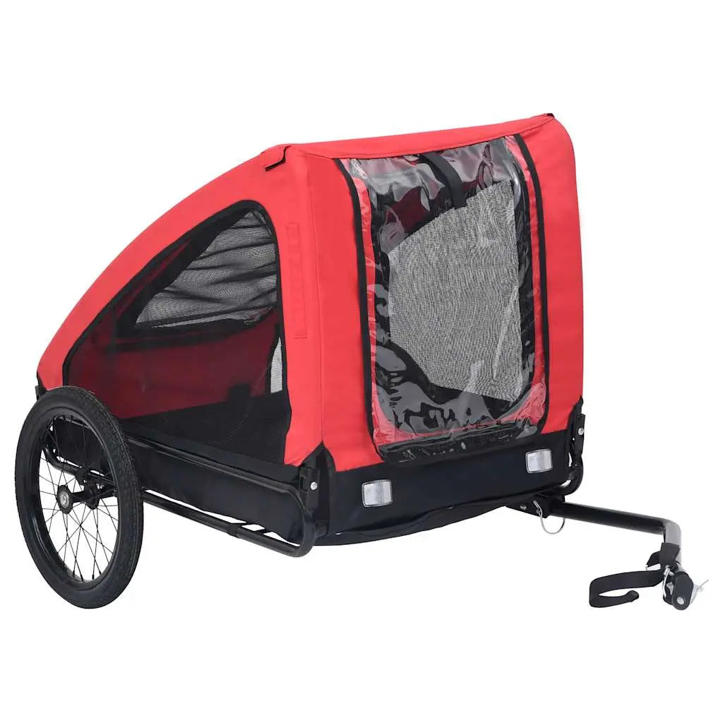 Vetonek Remolque de bicicleta para mascotas rojo y negro