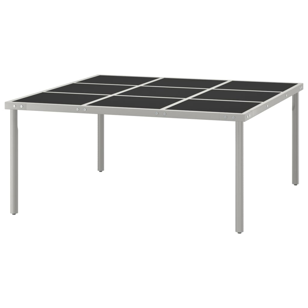 Tabela de jantar de aço e vidro e vidro 170x170x74.5 cm