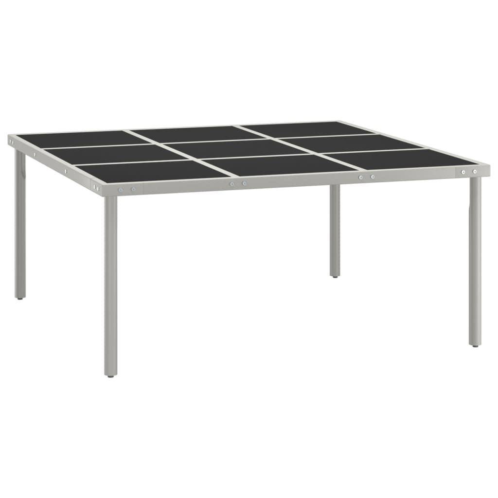 Vetonek Mesa de comedor de jardín acero y vidrio 170x170x74,5 cm