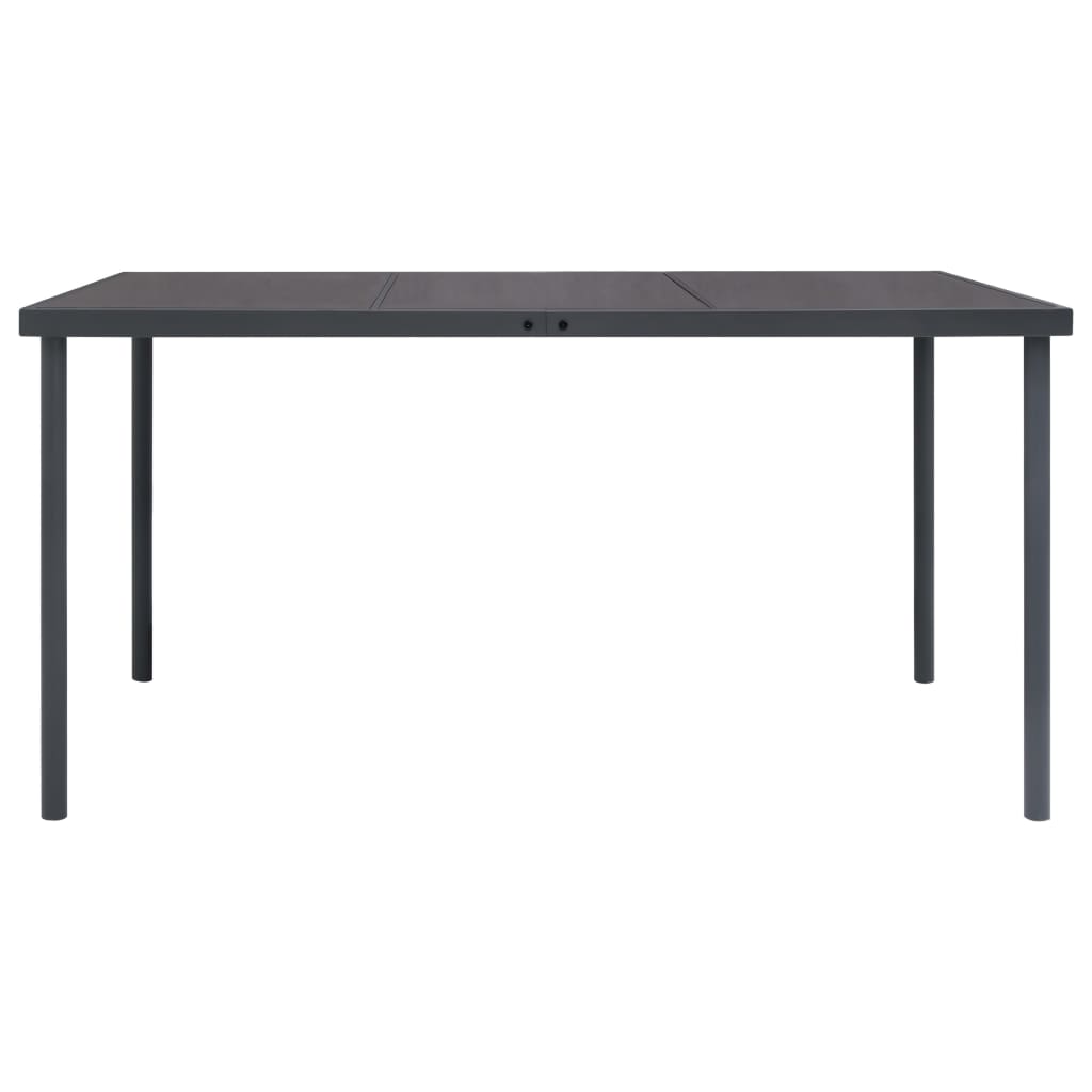 Mesa de comedor de jardín acero gris antracita 150x90x74 cm - Vetonek