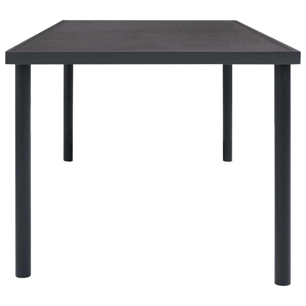 Mesa de comedor de jardín acero gris antracita 150x90x74 cm - Vetonek