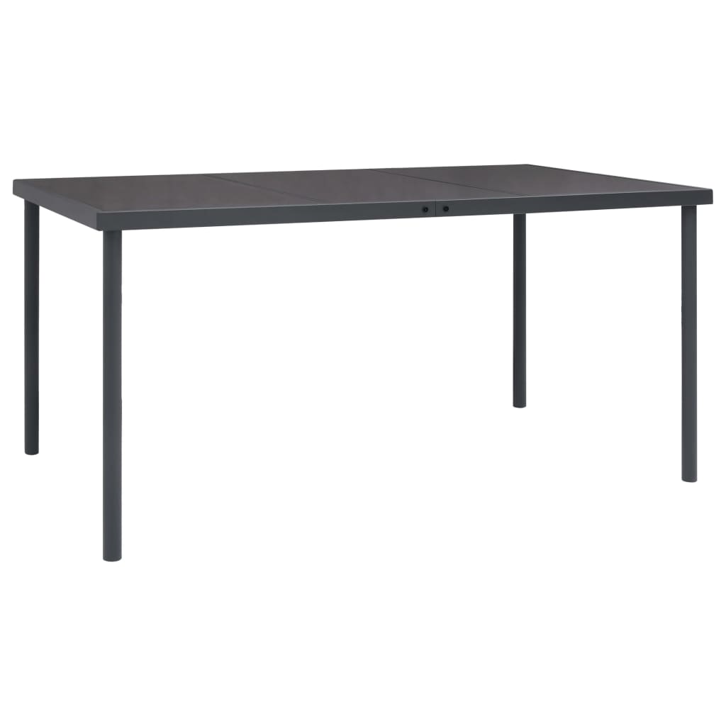 Vetonek Mesa de comedor de jardín acero gris antracita 150x90x74 cm