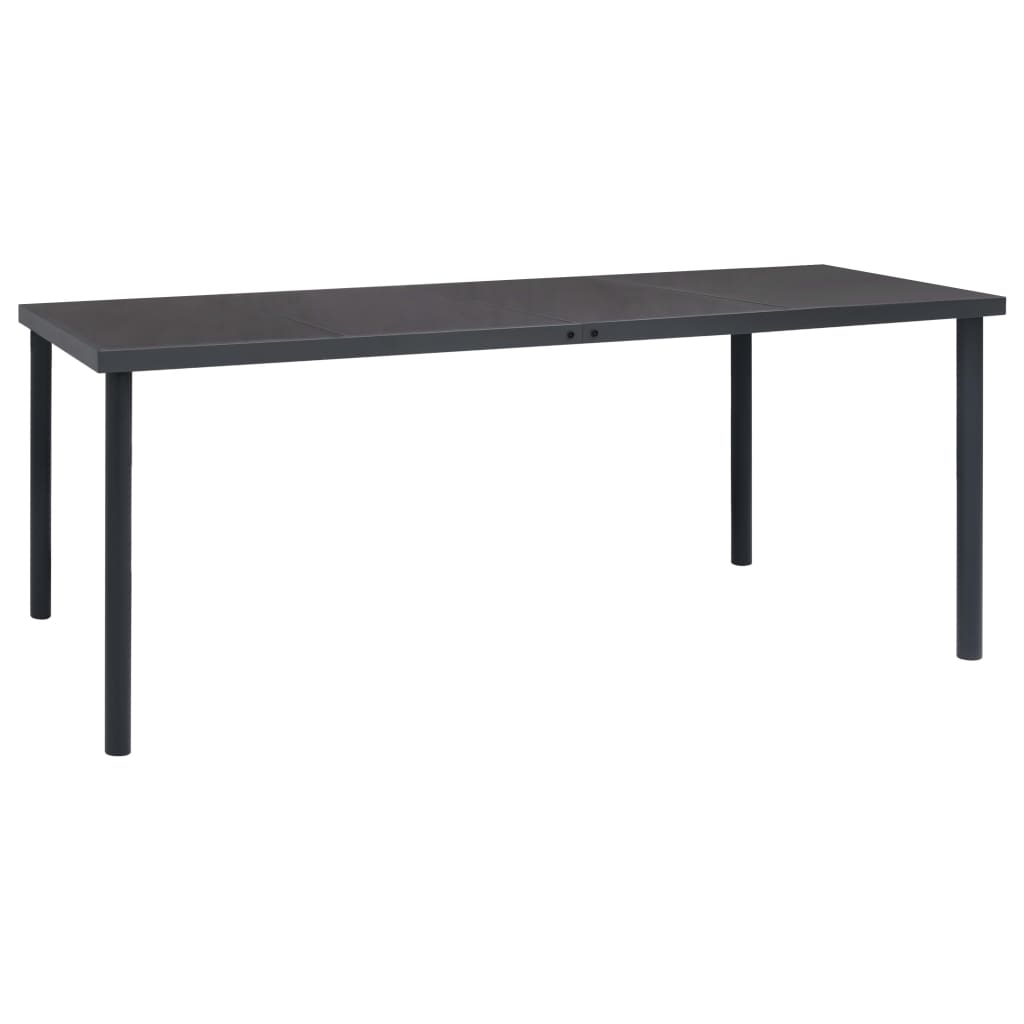 Vetonek Mesa de comedor de jardín acero gris antracita 190x90x74 cm