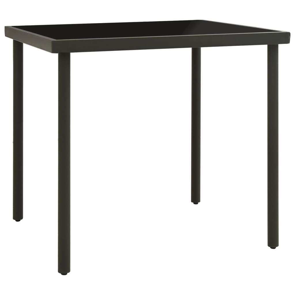 Vetonek Mesa de comedor jardín vidrio y acero gris antracita 80x80x72cm