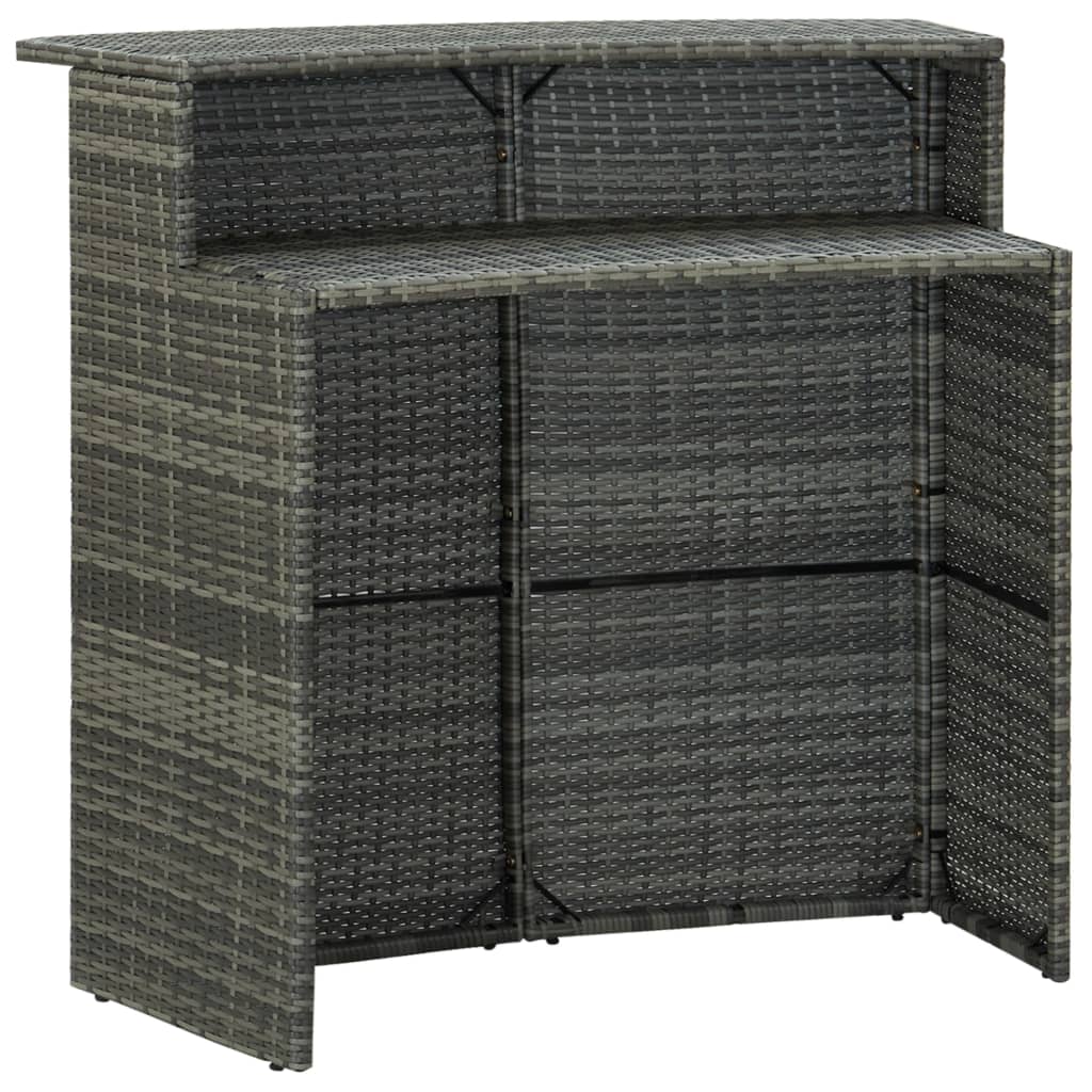 Mesa alta de jardín ratán sintético gris 120x55x110 cm vidaXL