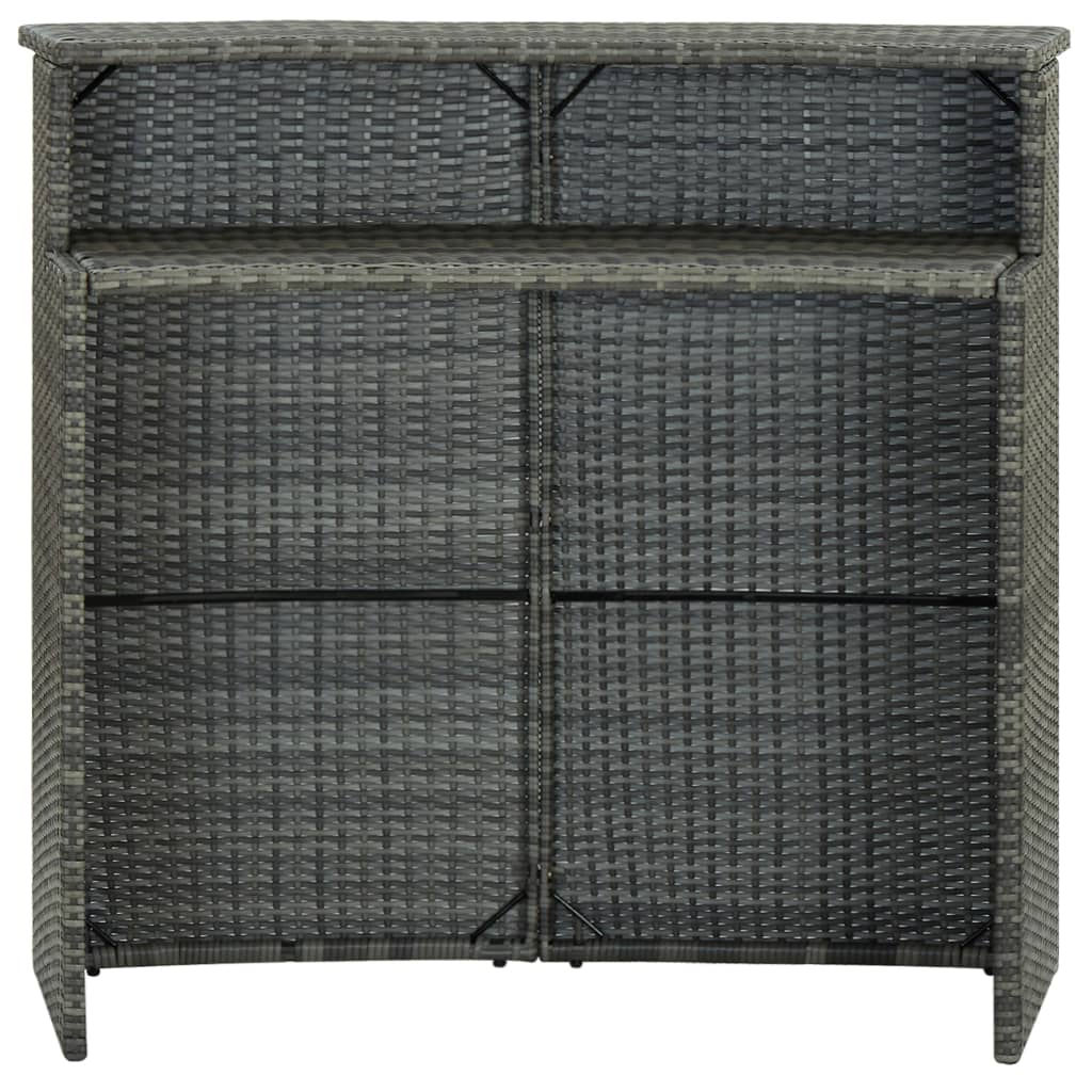 Mesa alta de jardín ratán sintético gris 120x55x110 cm vidaXL