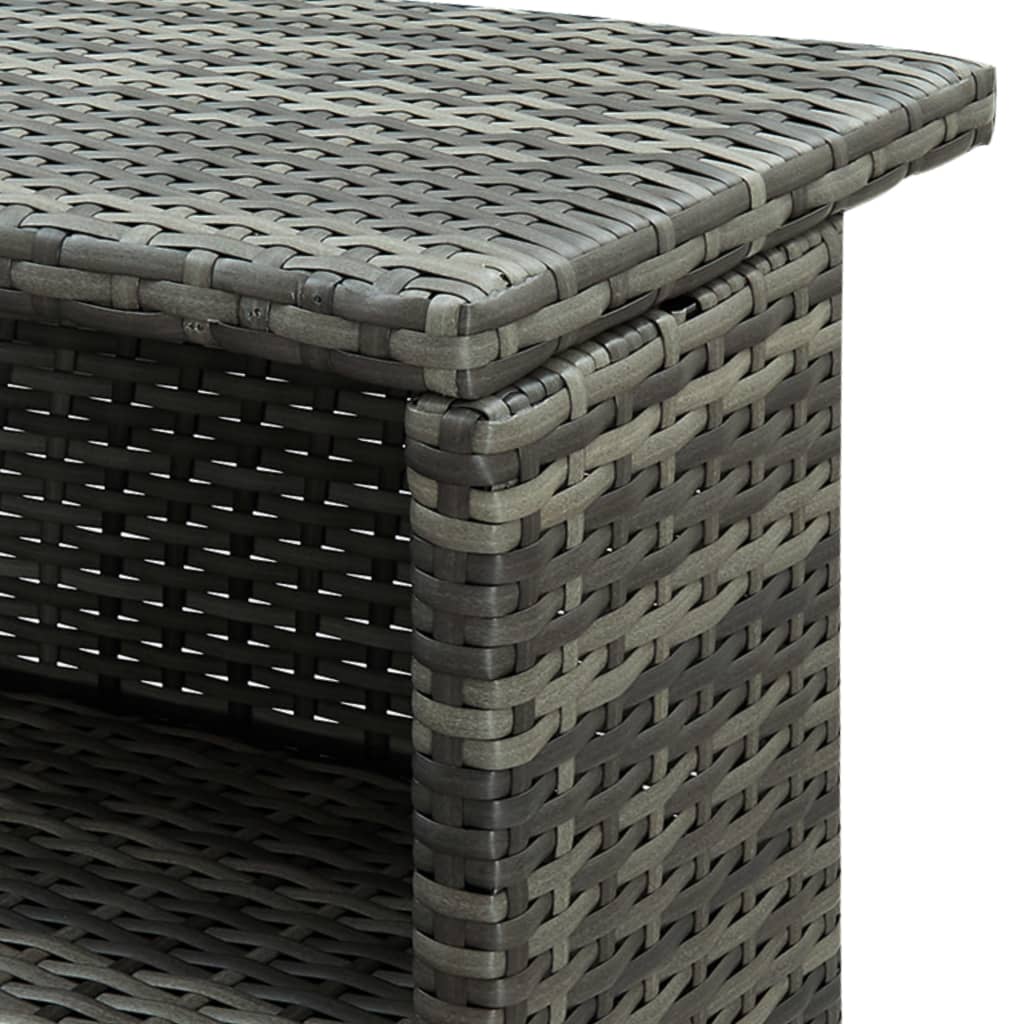 Mesa alta de jardín ratán sintético gris 120x55x110 cm vidaXL