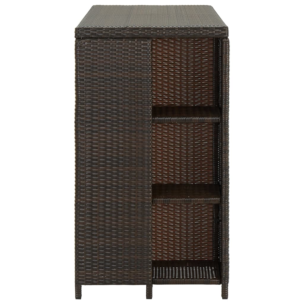 Board bar shelf storage 120x60x110cm Brown synthetic rattan