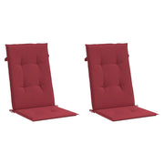 High back garden chair cushion 2 pcs red fabric 120x50x3 cm V8266 Vetonek