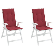 High back garden chair cushion 2 pcs red fabric 120x50x3 cm V8266 Vetonek