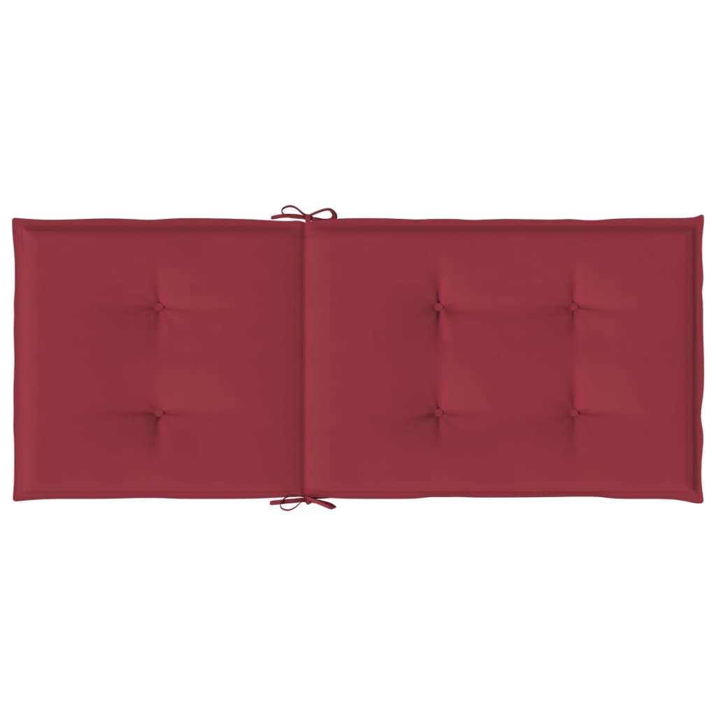 High back garden chair cushion 2 pcs red fabric 120x50x3 cm V8266 Vetonek