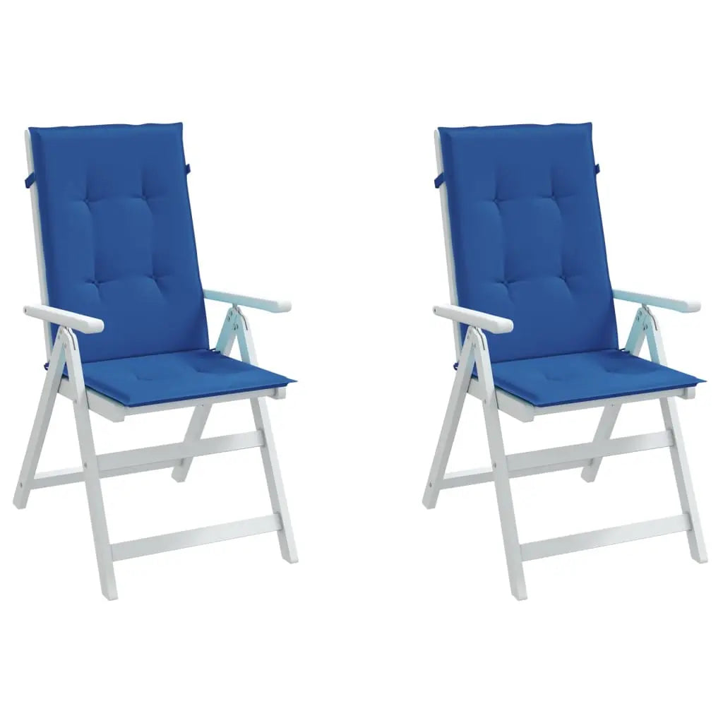 High back garden chair cushion 2 pcs blue fabric 120x50x3 cm V8297 Vetonek