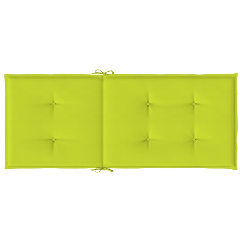 Cojín silla de jardín respaldo alto 6 uds tela verde 120x50x3cm vidaXL