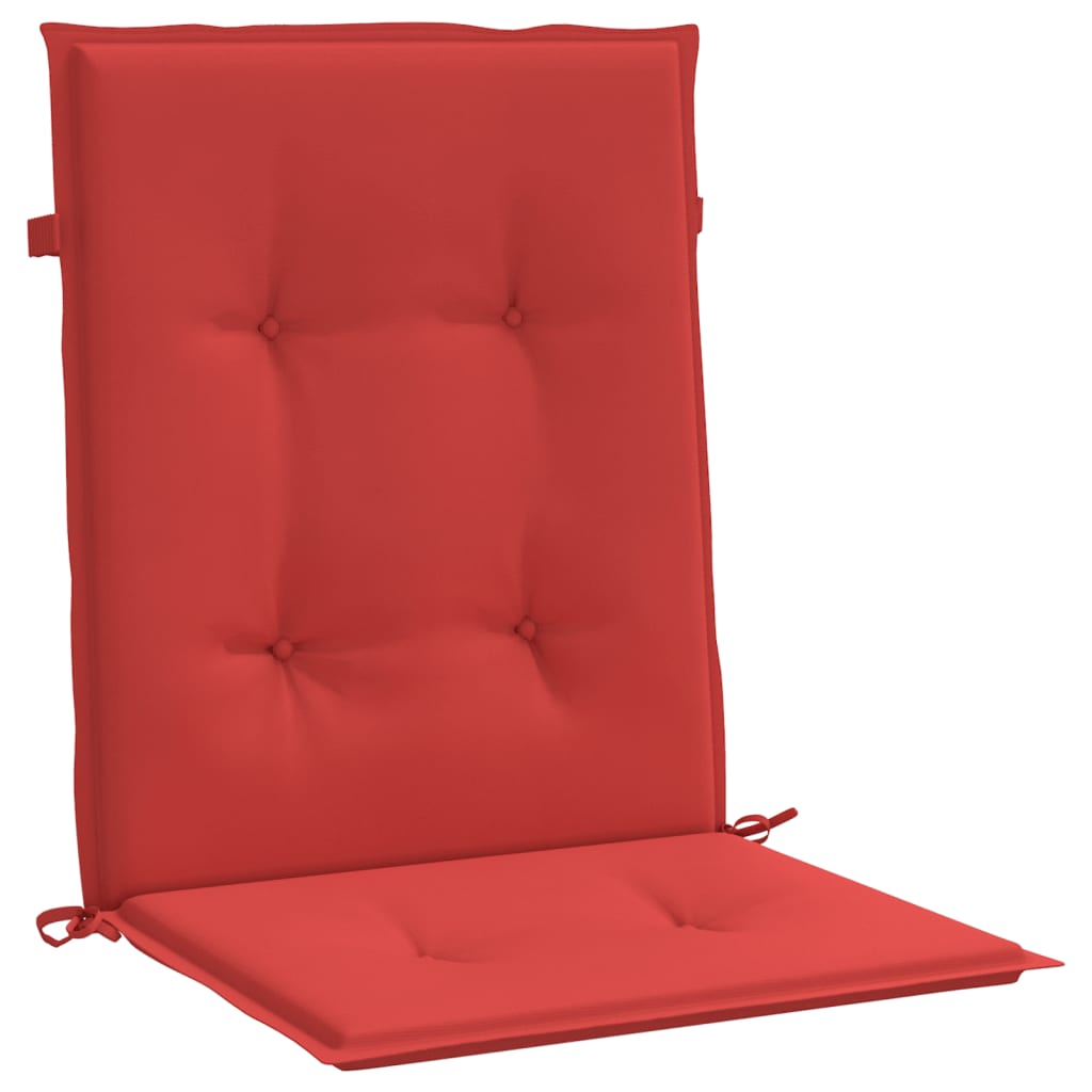 Cojín silla jardín respaldo bajo 6 uds tela Oxford rojo vidaXL