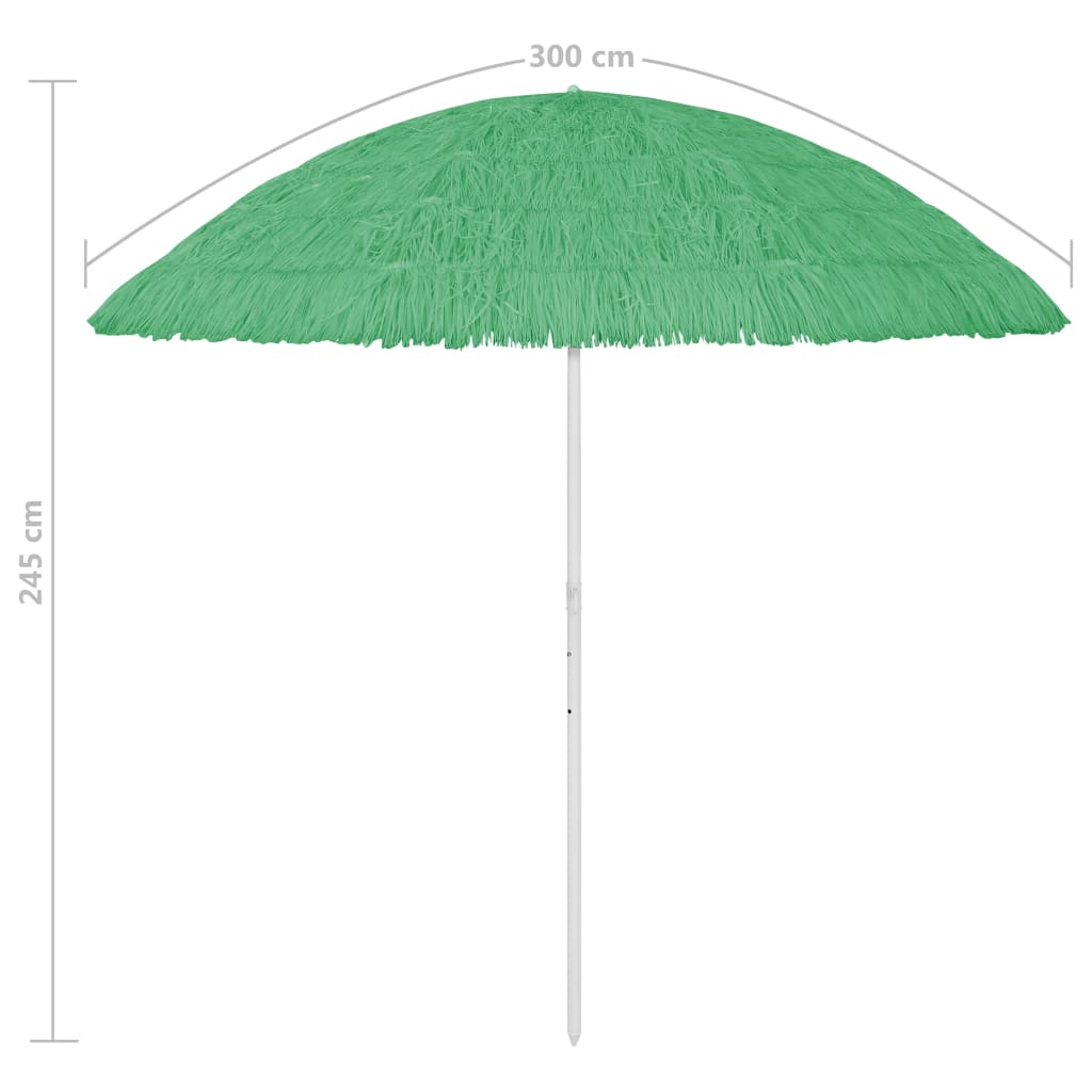 Sombrilla de playa Hawaii verde 300 cm vidaXL