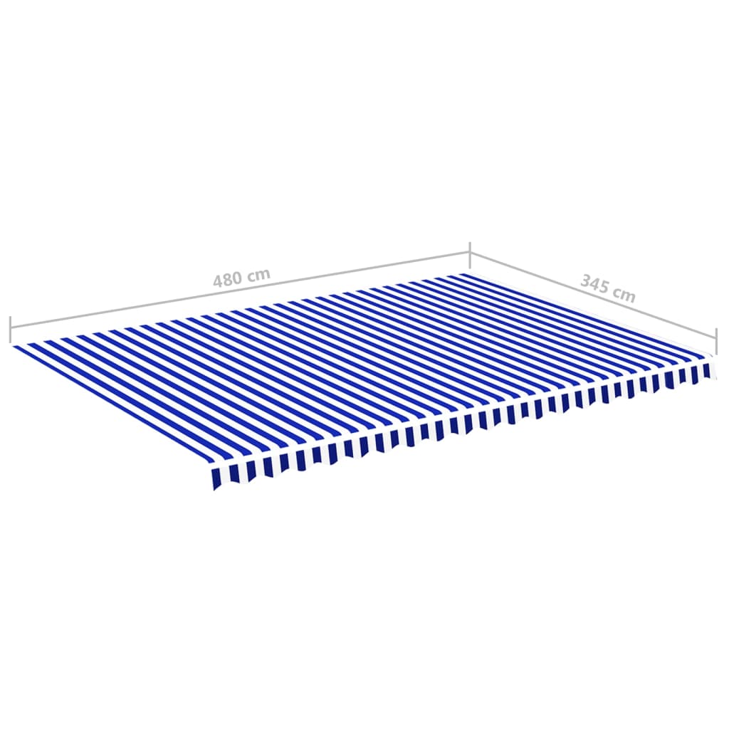 Tela de repuesto para toldo azul y blanco 5x3,5 m