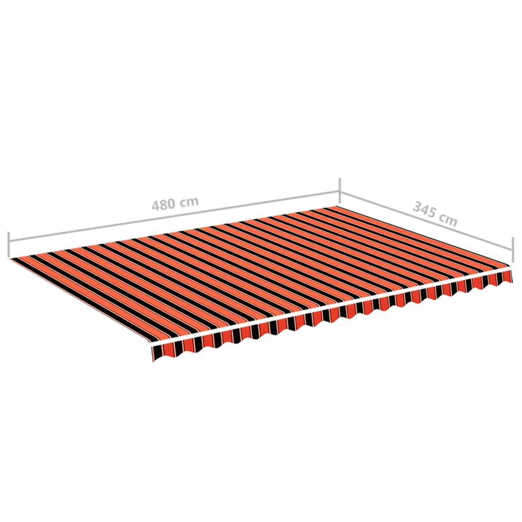 Replacement fabric for orange and brown awning 5x3.5 m