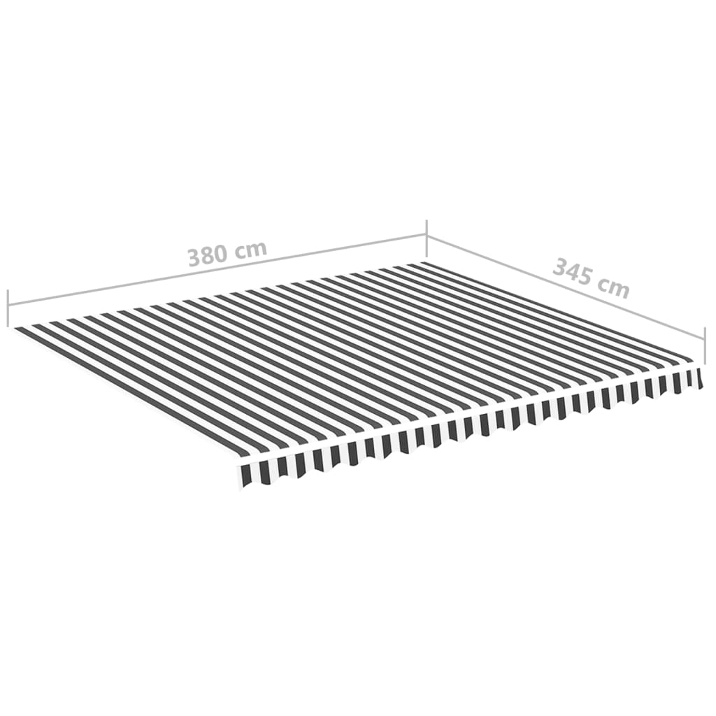 Tela de repuesto para toldo gris antracita y blanco 4x3,5 m