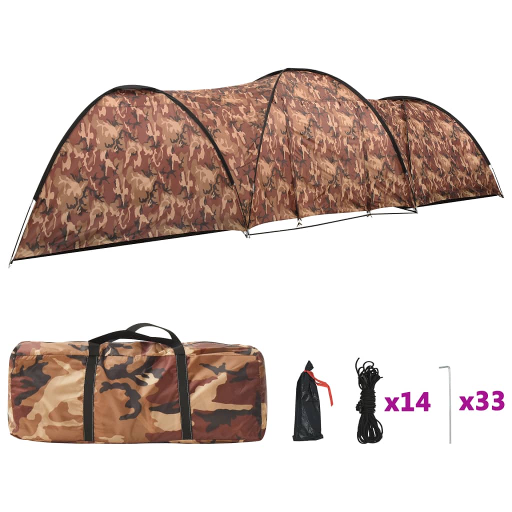 Tienda de campaña iglú 8 personas camuflaje 650x240x190 cm