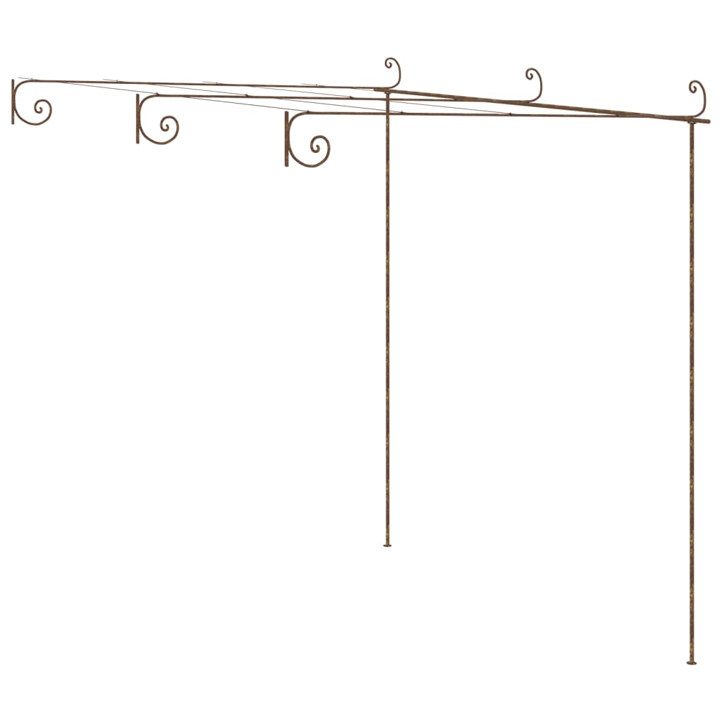 Pérgola de jardín marrón antiguo 3x3x2,5 m hierro