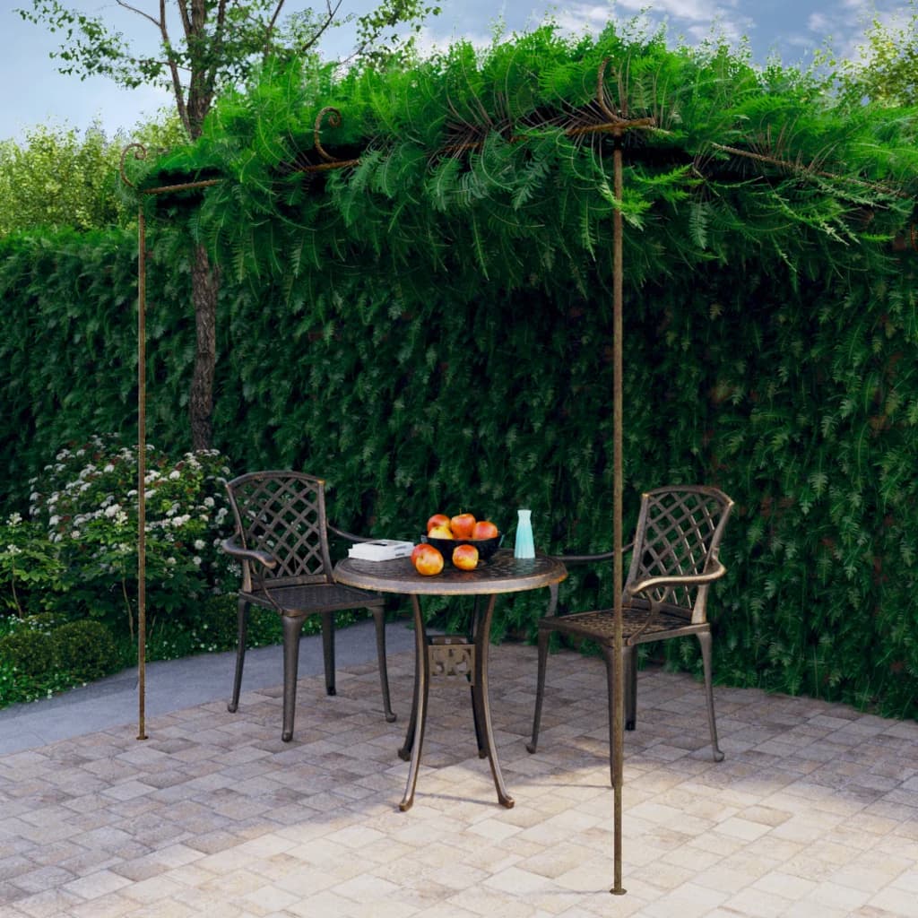 Vetonek Pérgola de jardín marrón antiguo 3x3x2,5 m hierro