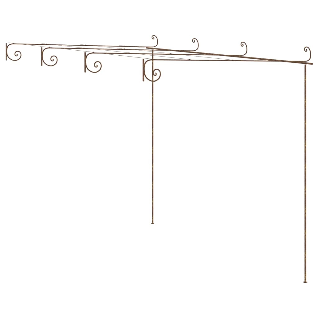 Pérgola de jardín marrón antiguo 4x3x2,5 m hierro