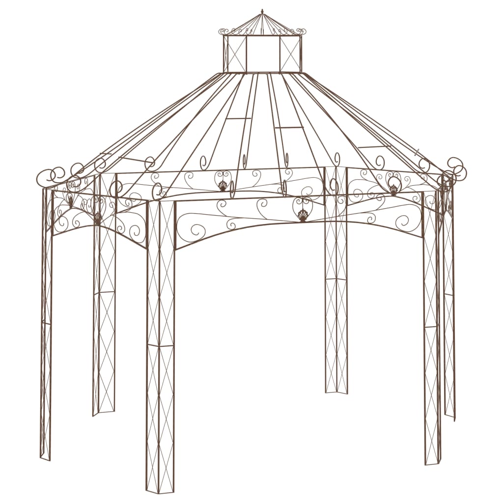 Vetonek Pérgola de jardín marrón antiguo 400x258x378 cm hierro