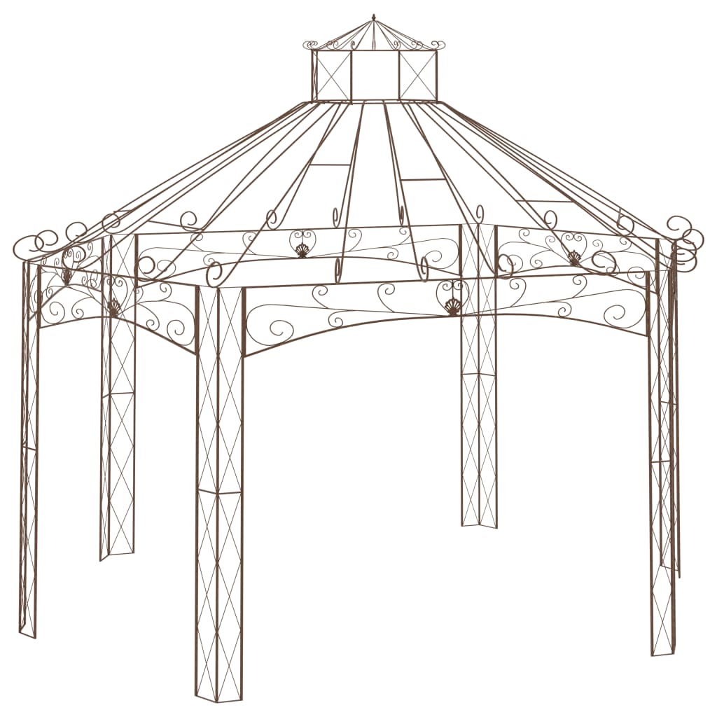 Vetonek Pérgola de jardín marrón antiguo 558x350x408 cm hierro