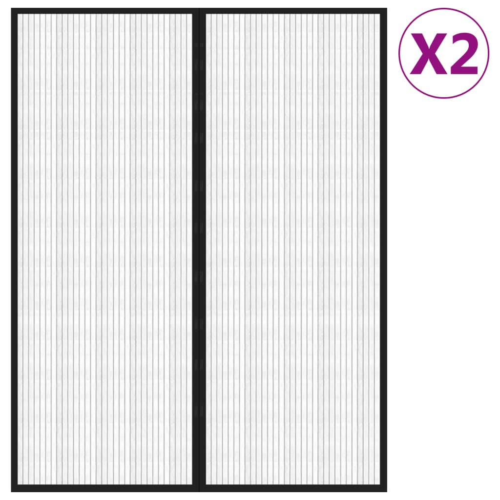 Mosquiteras para puerta bloque magnético 2 uds negro 230x160 cm vidaXL