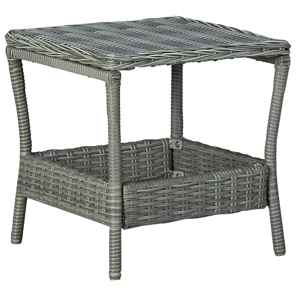 Vetonek Mesa de jardín ratán sintético gris claro 45x45x46,5 cm