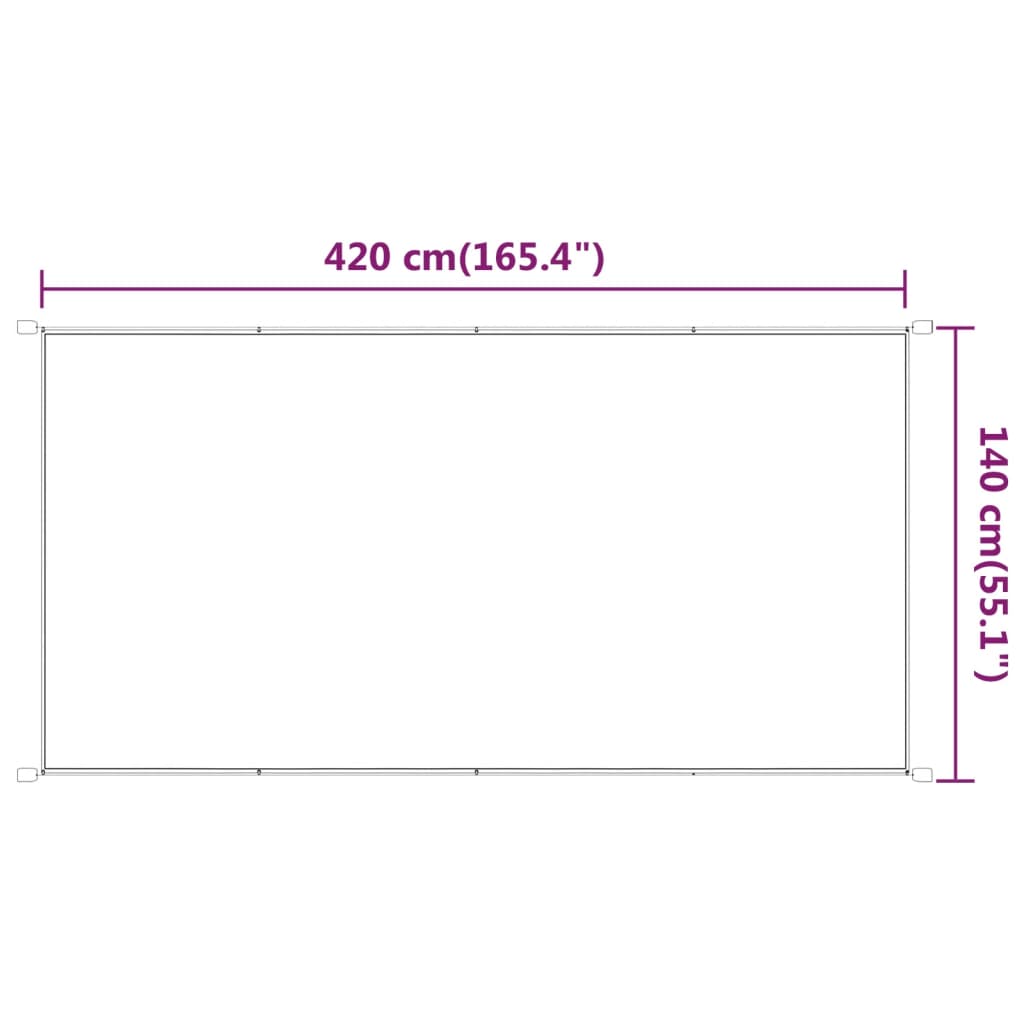 Toldo vertical blanco 140x420 cm tela oxford vidaXL