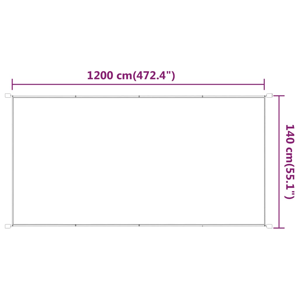 Toldo vertical blanco 140x1200 cm tela oxford