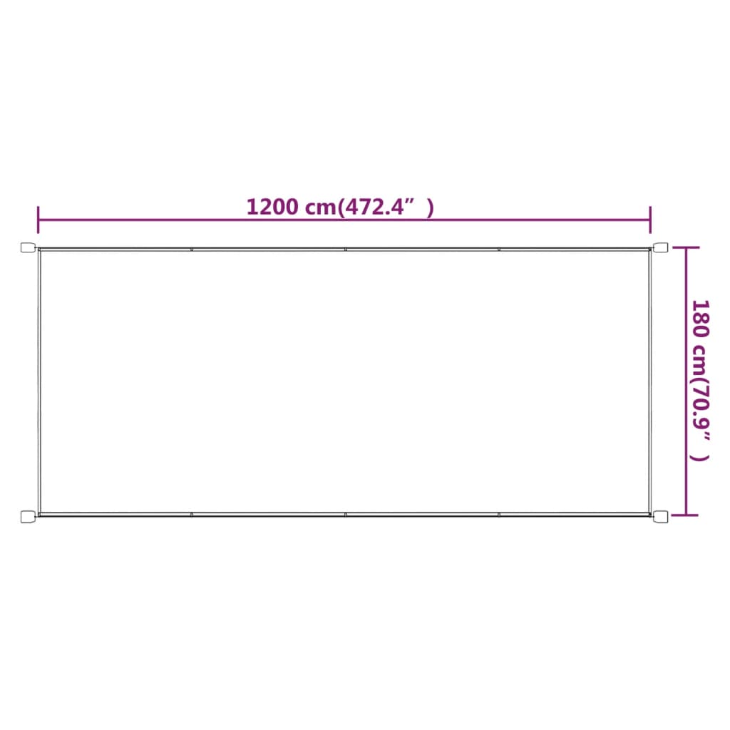 Toldo vertical terracota tela oxford 180x1200 cm