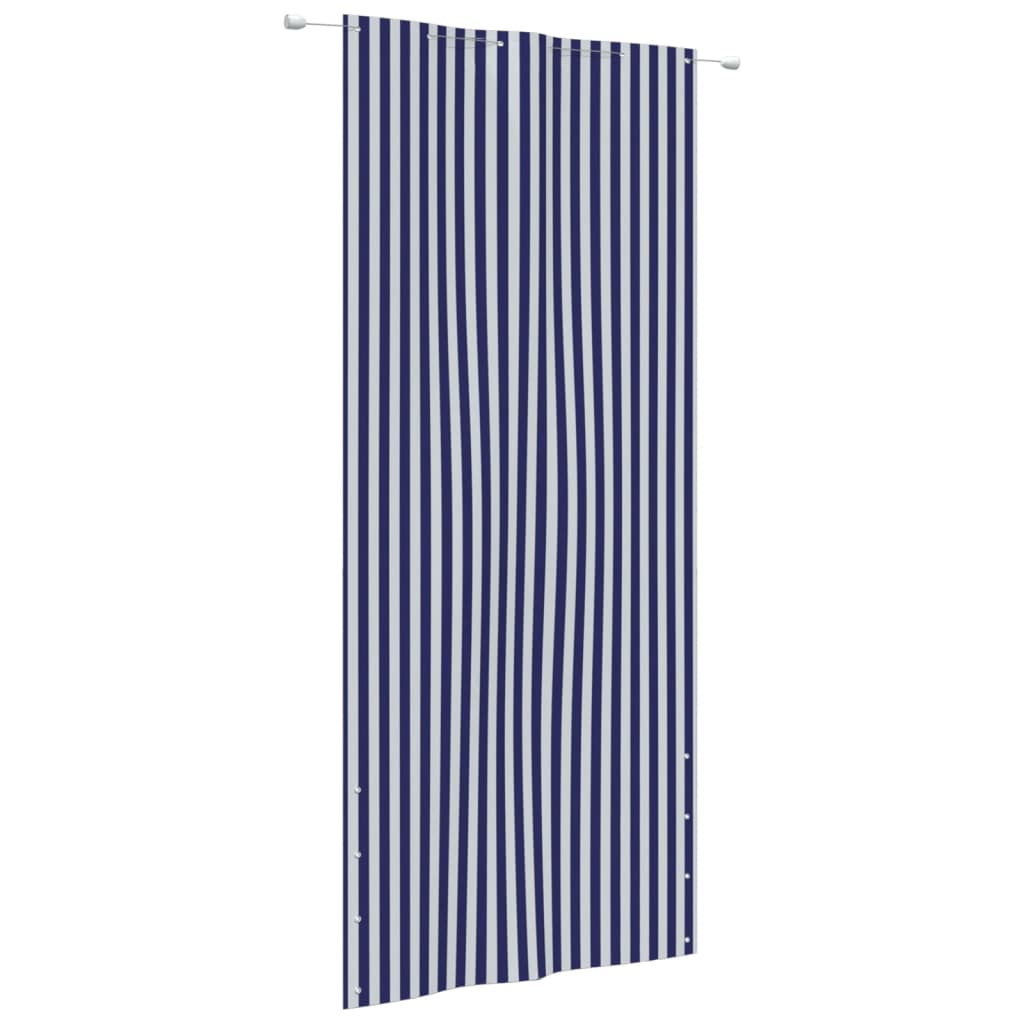 Vetonek Toldo pantalla para balcón tela oxford azul y blanco 120x240 cm