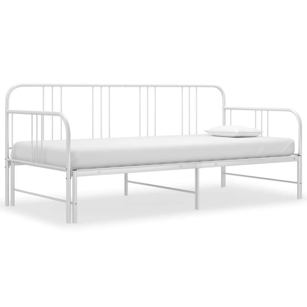 Vetonek Sofá cama extraíble sin colchón metal blanco 90x200cm