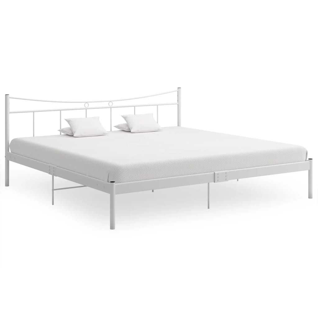 Vetonek Estructura de cama sin colchón metal blanco 200x200 cm