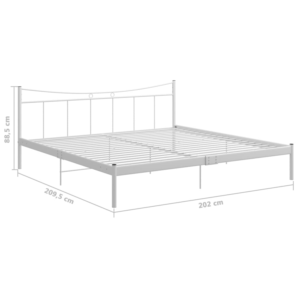 Estructura de cama sin colchón metal blanco 200x200 cm