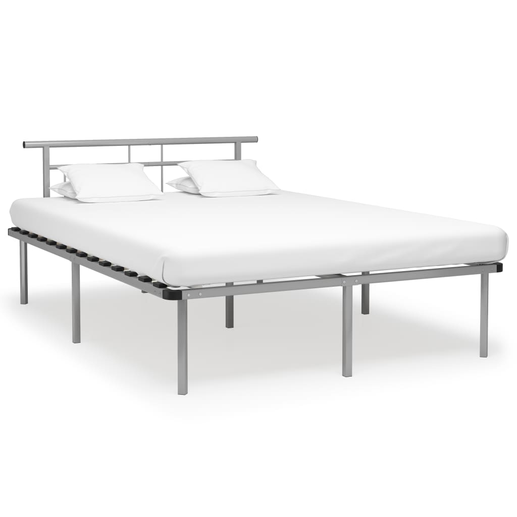 Vetonek Estructura de cama sin colchón metal gris 140x200 cm