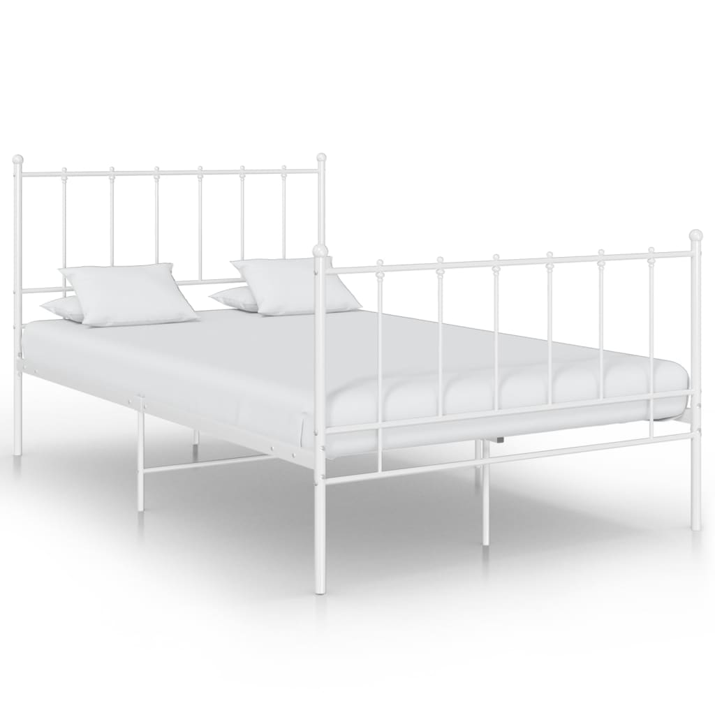 Vetonek Estructura de cama sin colchón metal blanco 120x200 cm